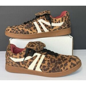 Steve Madden Madrid Foldover Lace Up Sneakers - Leopard Print - Women's 9M - EUC